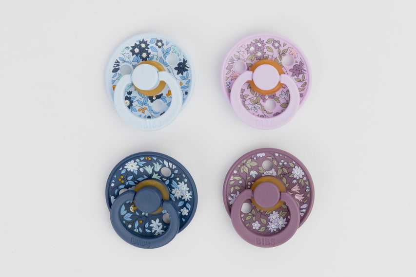 BIBS čiulptukų rinkinys 1 dydis (0 - 6 mėn.) Liberty Chamomile Lawn Violet Sky Mix