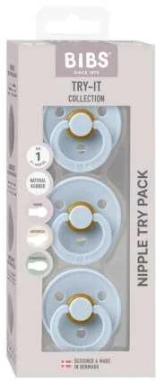 BIBS čiulptukų rinkinys Colour Try-it 3 vnt. Baby Mėlyna