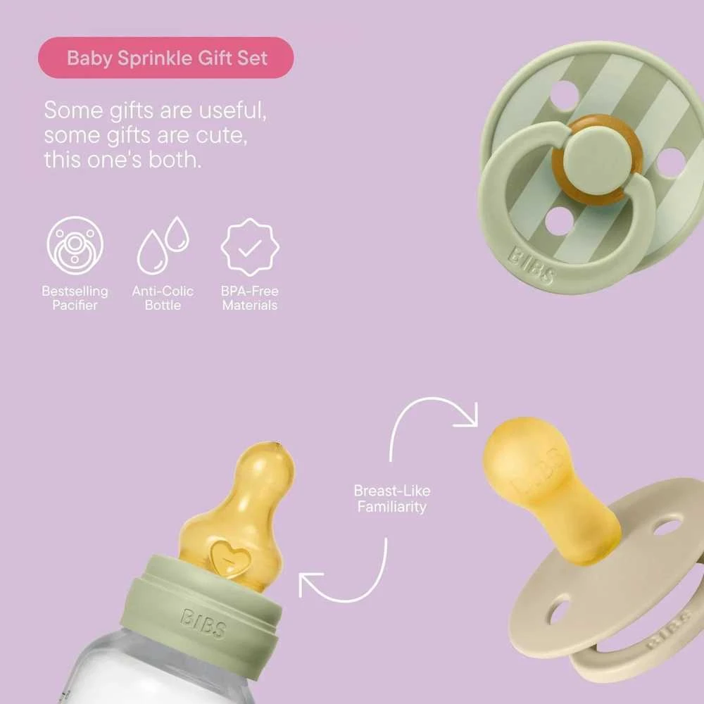 BIBS dovanų rinkinys kūdikiui Baby Sprinkle Gift Set Sage