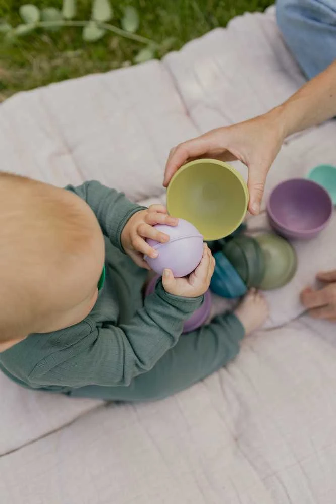 BIBS lavinamasis žaislas svyrantis bokštas Pastel Rainbow