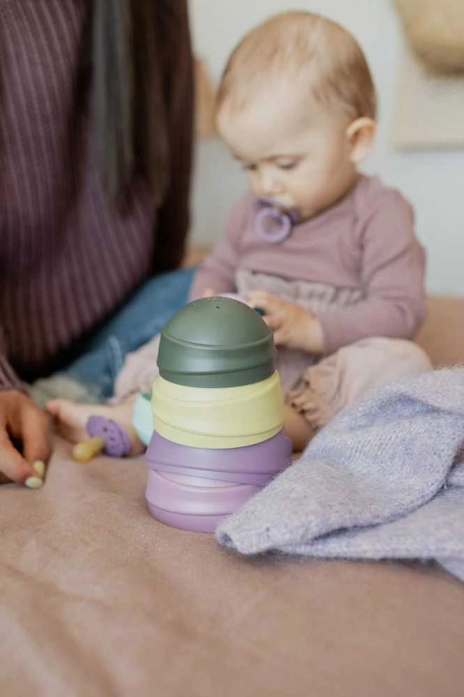 BIBS lavinamasis žaislas svyrantis bokštas Pastel Rainbow