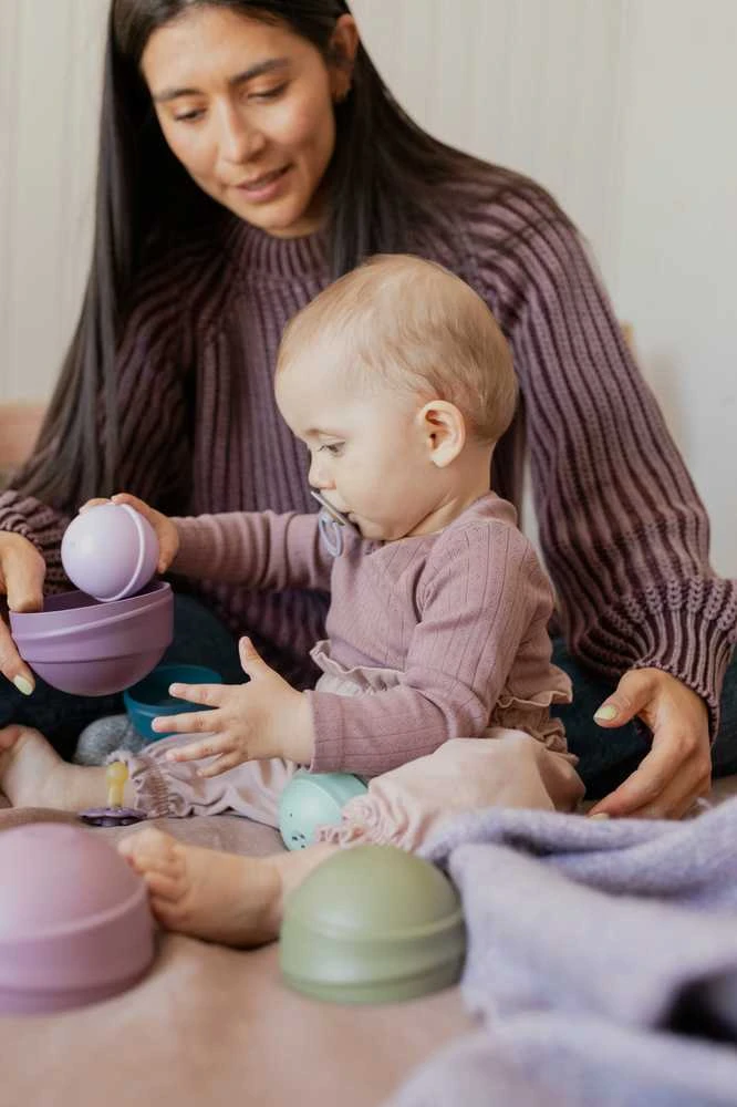BIBS lavinamasis žaislas svyrantis bokštas Bright Rainbow