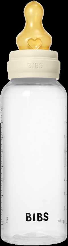 BIBS plastikinis buteliukas nuo dieglių 270 ml (Ivory) pilnas komplektas
