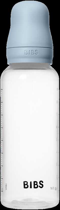 BIBS plastikinis buteliukas nuo dieglių 270 ml (Baby Mėlyna) pilnas komplektas