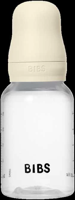 BIBS plastikinis buteliukas nuo dieglių 150 ml (Ivory) pilnas komplektas