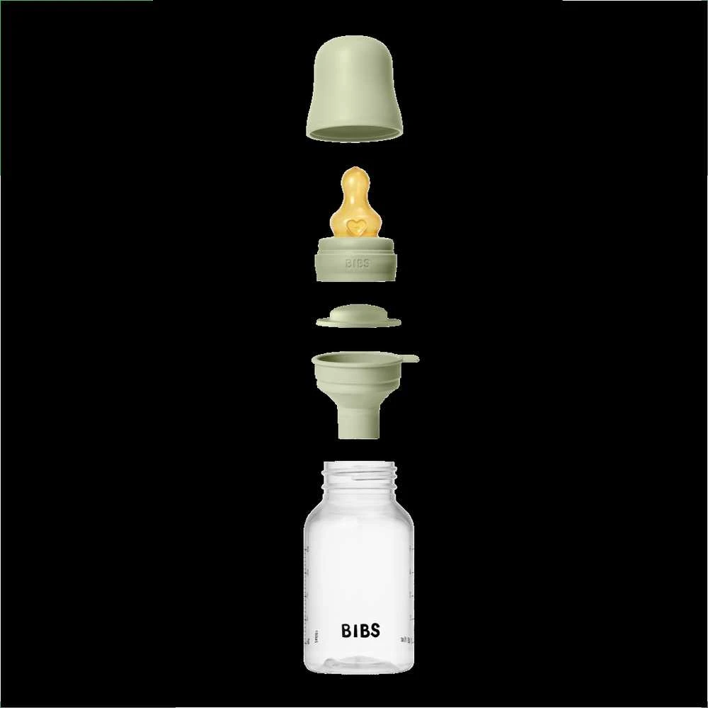 Nuk BIBS plastikinis buteliukas nuo dieglių 150 ml (Sage) pilnas komplektas