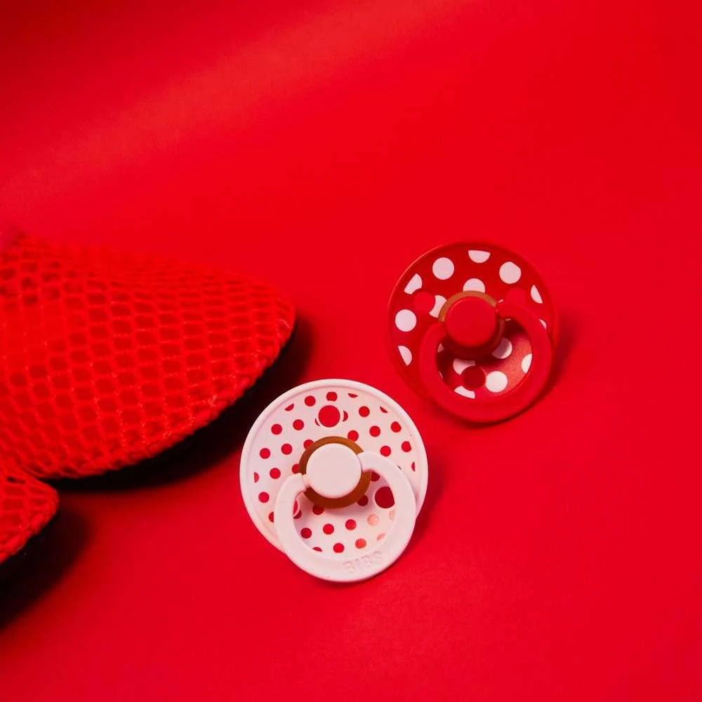 BIBS Studio Collection Polka Dots čiulptukų rinkinys 1 dydis (0 - 6 mėn.) Blossom / Candy Apple