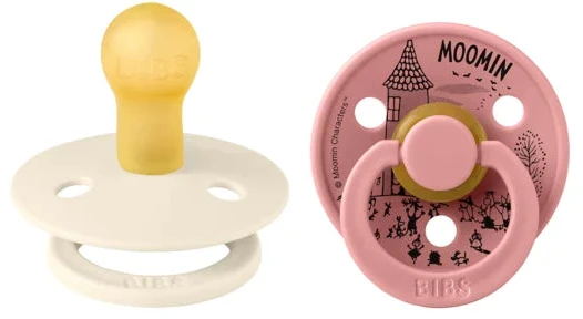 BIBS x MOOMIN čiulptukų rinkinys 1 dydis (0 - 6 mėn.) Little My Dusty Rožinė/Ivory