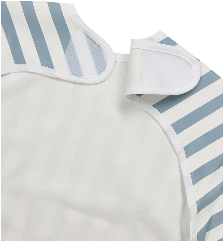 Blue Meyco Baby neperšlampamas seilinukas su rankovėmis 6–24 mėn., Fat Stripe Jeans Mėlyna
