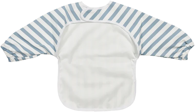 Blue Meyco Baby neperšlampamas seilinukas su rankovėmis 6–24 mėn., Fat Stripe Jeans Mėlyna