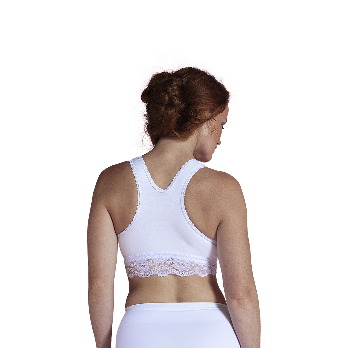 Carriwell nėriniais puošta liemenėlė maitinančioms (balta) / Organic Crossover Nursing Bra