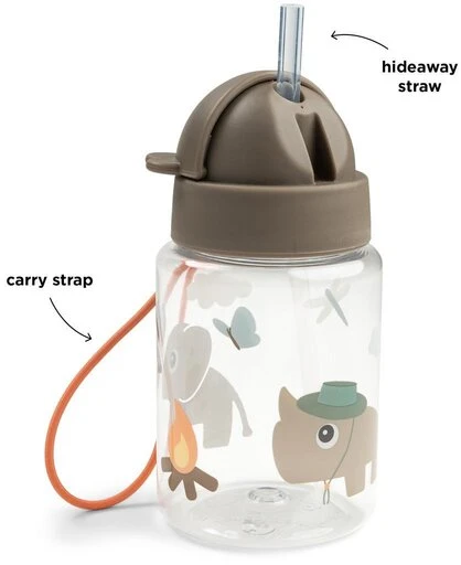 Done by Deer gertuvė su šiaudeliu Tiny Trails Sand, 280 ml