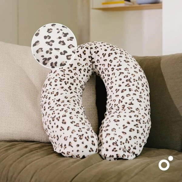 Doomoo Buddy maitinimo ir nėštumo pagalvė Leopard Kreminis, 180 cm
