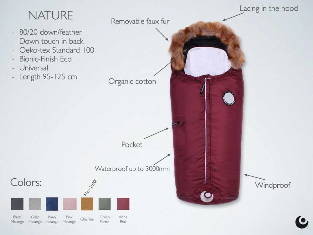 Easygrow žieminis vokelis kūdikiui Nature Footmuff Pilkas