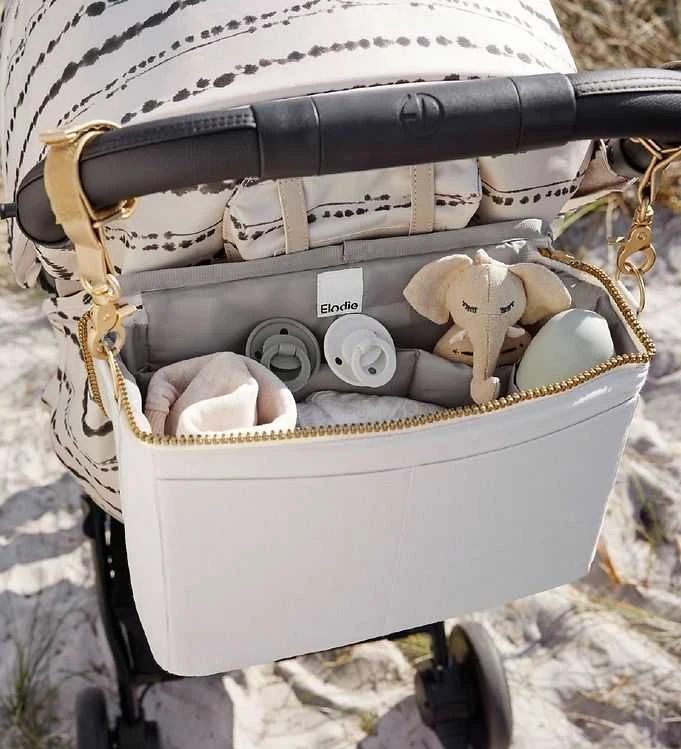 Elodie Details universalus vežimėlio krepšys vaiko daiktams Creamy Baltas