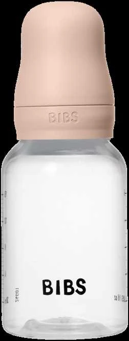 BIBS plastikinis buteliukas nuo dieglių 150 ml (Blush) pilnas komplektas