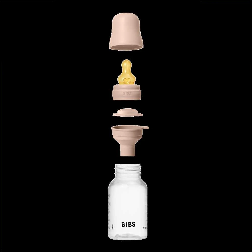 BIBS plastikinis buteliukas nuo dieglių 150 ml (Blush) pilnas komplektas