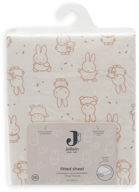 Jollein jersey paklodė su guma Miffy Moments - Light Terra