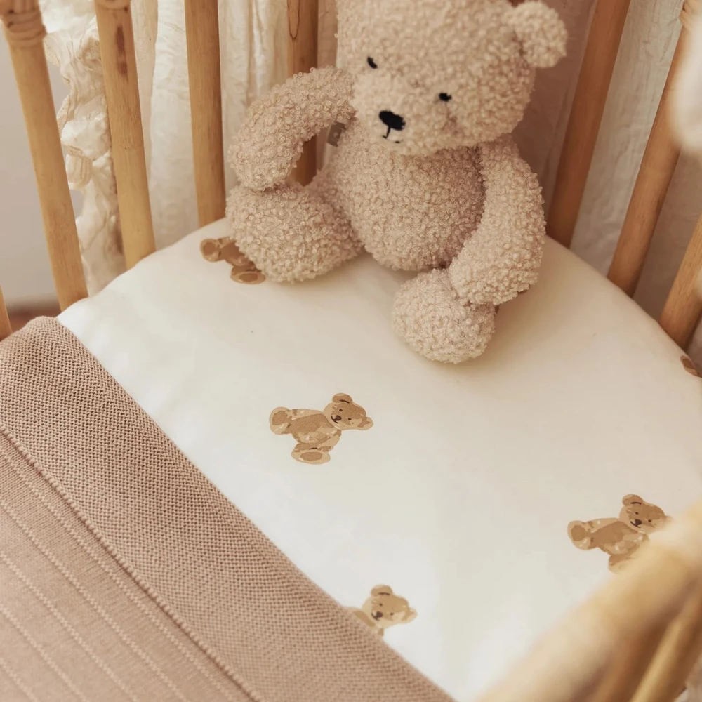 Jollein jersey paklodė su guma Teddy Bear