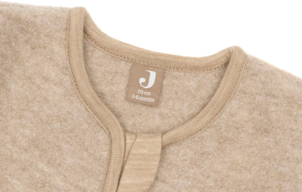 Jollein merino vilnos miegmaišis su nusegamomis rankovėmis Natural, TOG 2.0–2.5