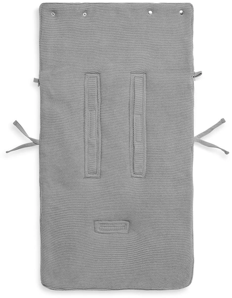 Jollein šiltas vokelis autokėdutei 0+ ir vežimėliui Basic Knit Stone Pilkas