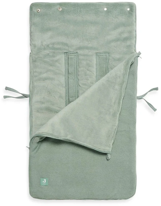 Jollein šiltas vokelis autokėdutei 0+ ir vežimėliui Basic Knit Forest Žalias
