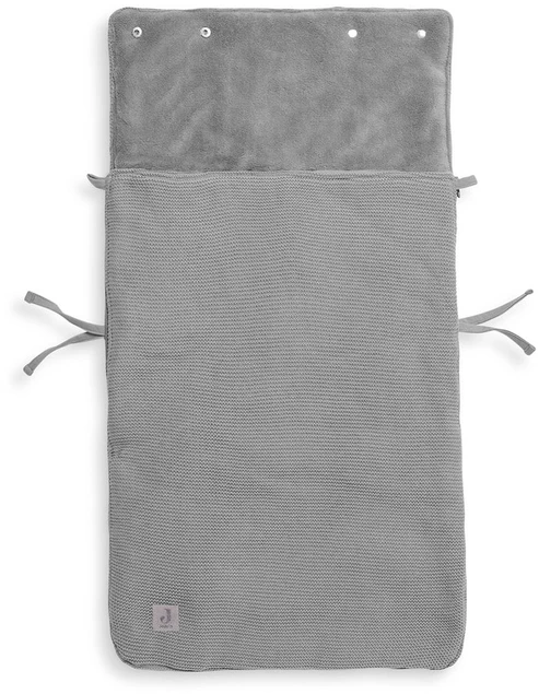 Jollein šiltas vokelis autokėdutei 0+ ir vežimėliui Basic Knit Stone Pilkas
