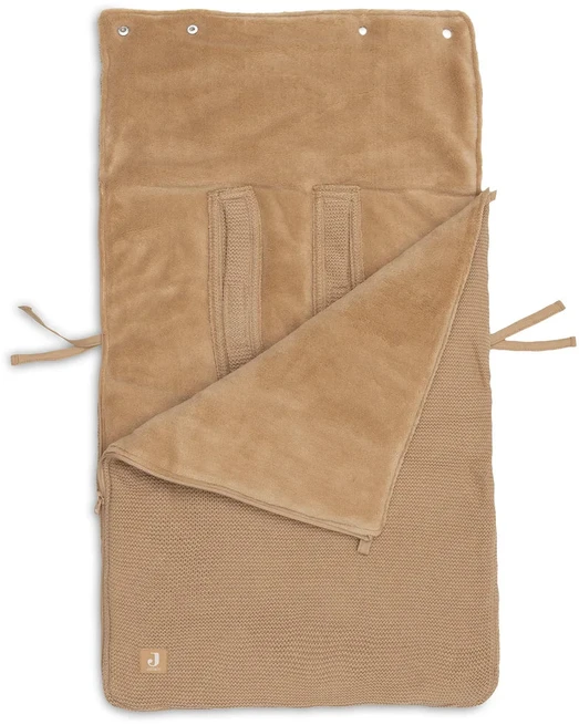 Jollein šiltas vokelis autokėdutei 0+ ir vežimėliui Basic Knit Hazel