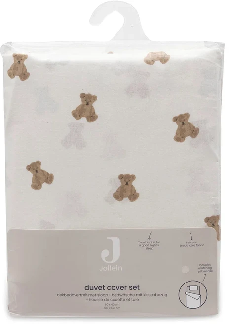 Jollein vaikiškos patalynės komplektas Mini Teddy Bear 100x140 cm