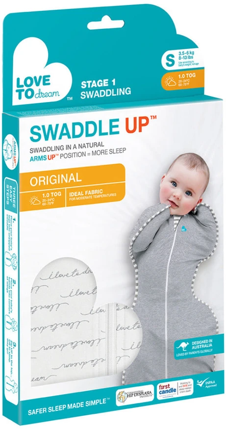 Love To Dream™ Swaddle Up™ miegmaišis Dreamer Baltas TOG 1.0, 1 etapas, S dydis (Copy)