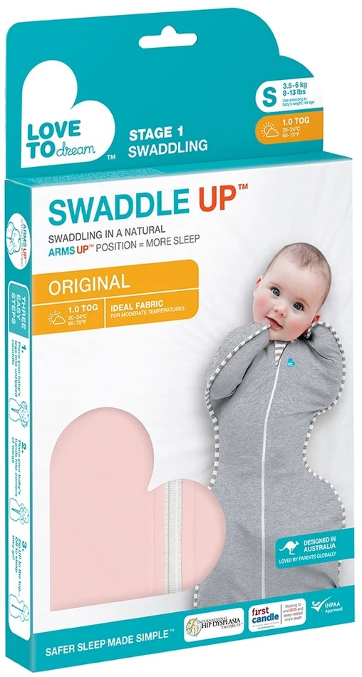 Love To Dream™ Swaddle Up™ miegmaišis dusty pink TOG 1.0, 1 etapas, S dydis