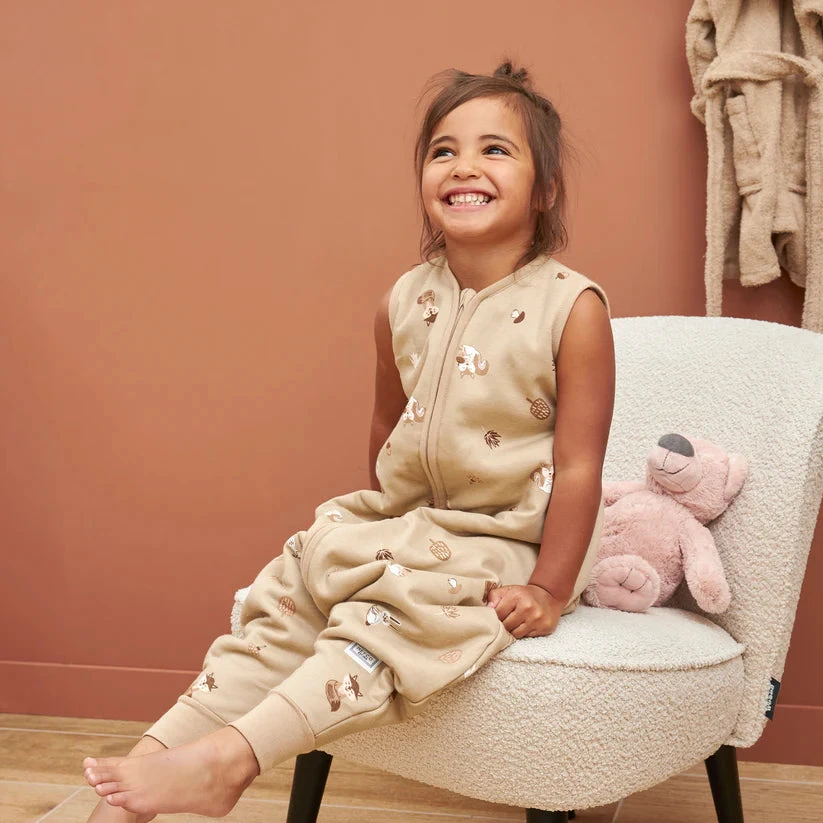 Meyco Baby kūdikio miegmaišis su kojytėmis Forest Animals Sand – TOG 2.0