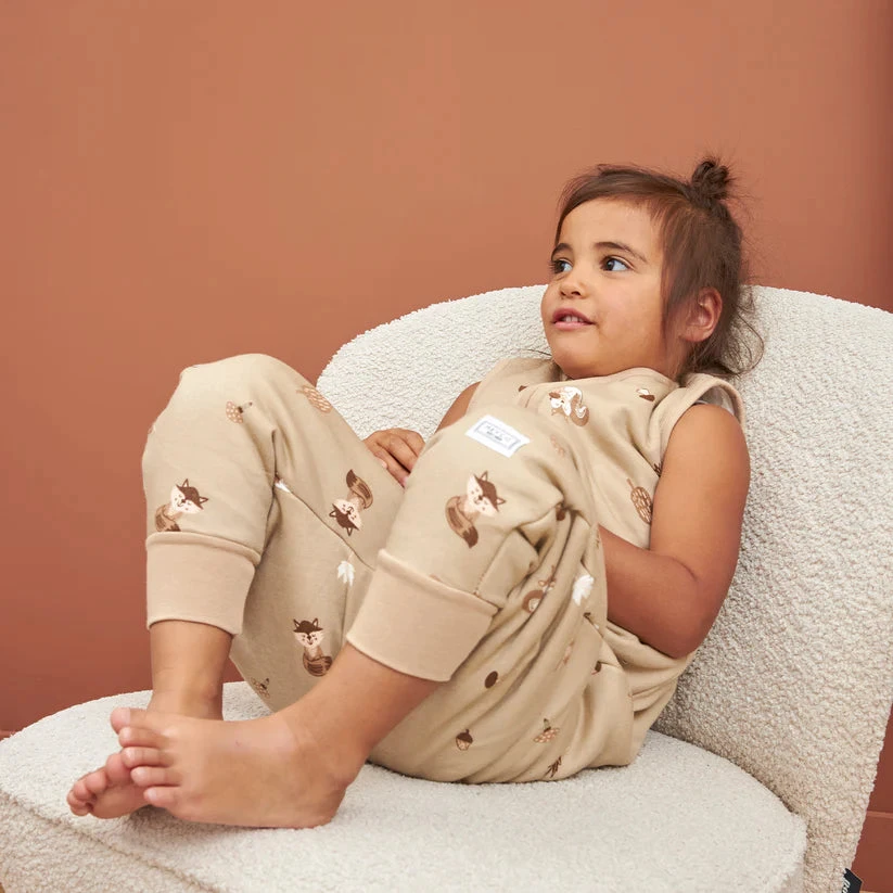 Meyco Baby kūdikio miegmaišis su kojytėmis Forest Animals Sand – TOG 2.0