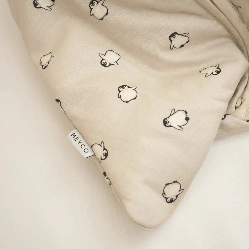 Meyco Baby kūdikio miegmaišis su nusegamomis rankovėmis Penguin Soft Sand, TOG 2.5