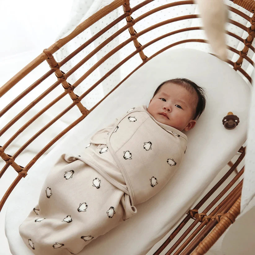 Meyco Baby kūdikio vystymo miegmaišis 0–3 mėn., Penguin Soft Sand – TOG 1.0