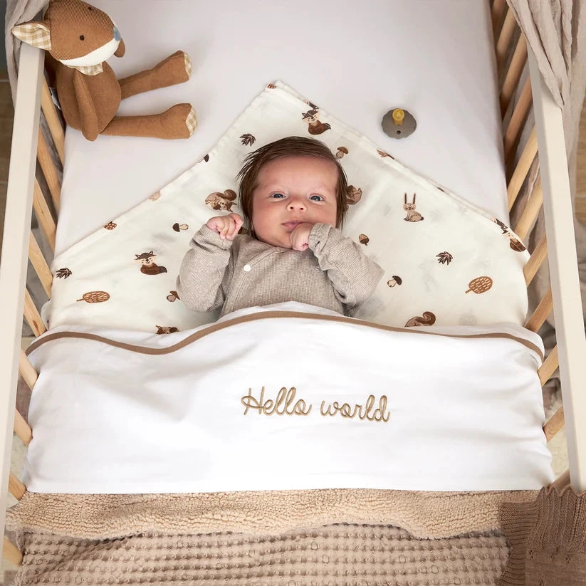 Meyco Baby marliniai muslino vystyklai Forest Animals Toffee, 70×70 cm, 3 vnt.