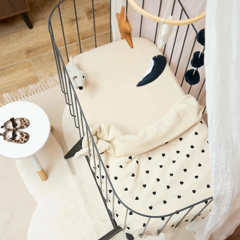 Meyco Baby medvilninė jersey paklodė su guma 60 × 120 cm, Soft Sand