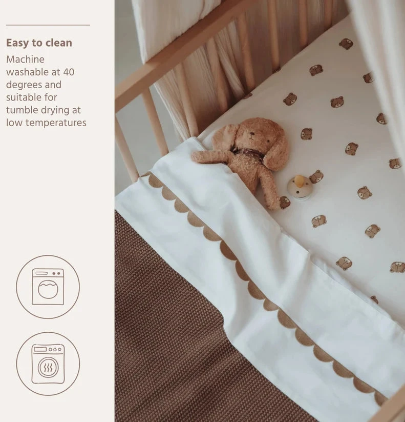 Meyco Baby medvilninė jersey paklodė su guma 60 × 120 cm, Bear Multicolor