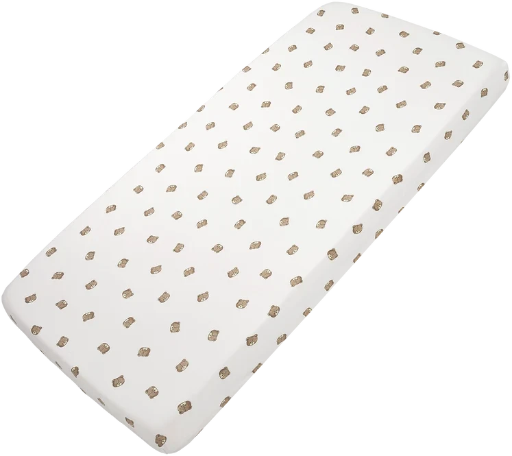Meyco Baby medvilninė jersey paklodė su guma 60 × 120 cm, Bear Multicolor