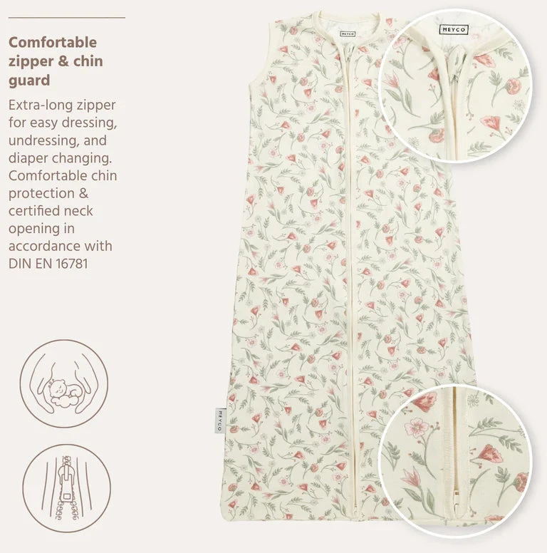 Meyco Baby medvilninis kūdikio miegmaišis Flower Multicolour, TOG 0.3