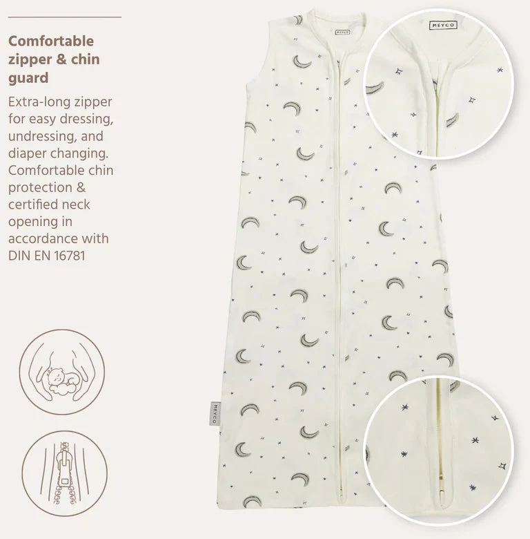 Meyco Baby medvilninis kūdikio miegmaišis Moon Indigo, TOG 0.3