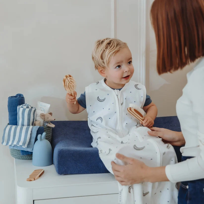 Meyco Baby medvilninis kūdikio miegmaišis Moon Indigo, TOG 0.3