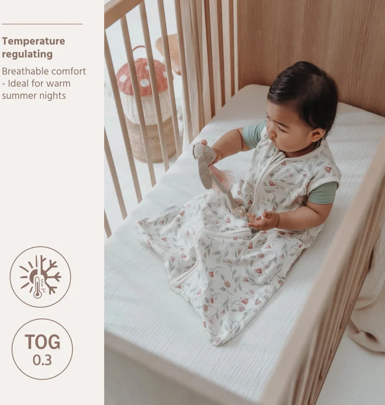 Meyco Baby medvilninis kūdikio miegmaišis Flower Multicolour, TOG 0.3