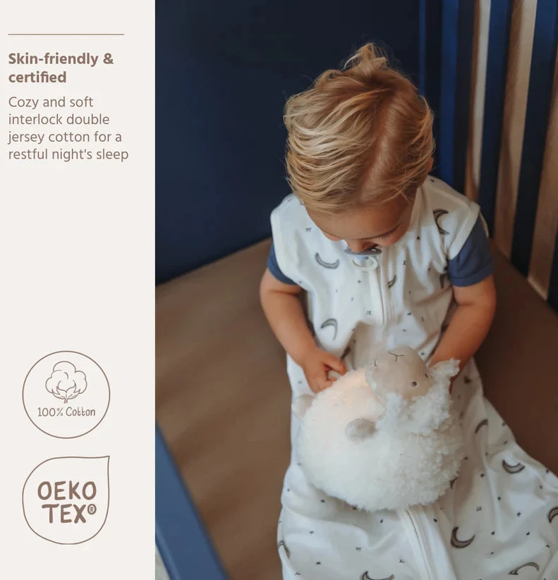 Meyco Baby medvilninis kūdikio miegmaišis Moon Indigo, TOG 0.3