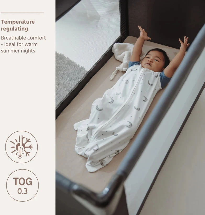 Meyco Baby medvilninis kūdikio miegmaišis Moon Indigo, TOG 0.3