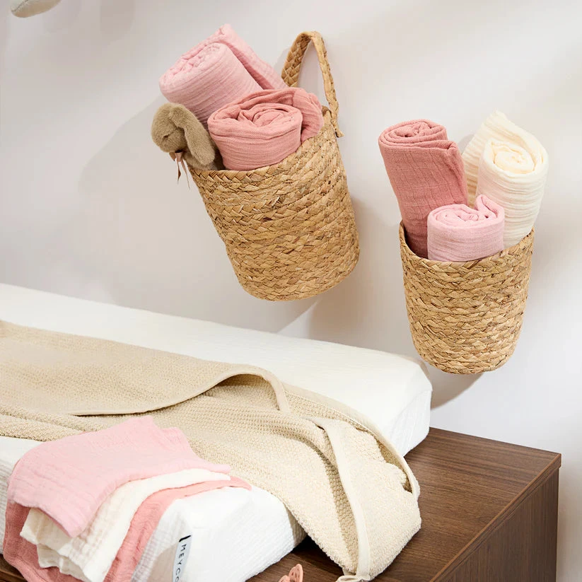 Meyco Baby muslino vystyklai / apklotai 120 × 120 cm (2 vnt.), Soft Rose/Rose