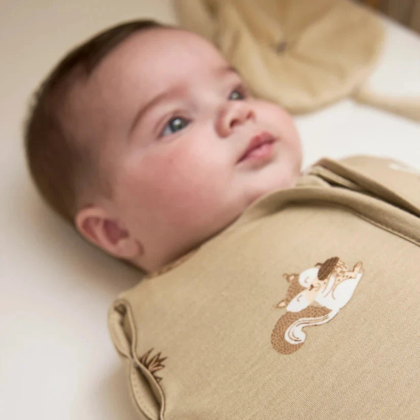 Meyco Baby naujagimio miegmaišis-kokonas Forest Animals Sand, TOG 0.3