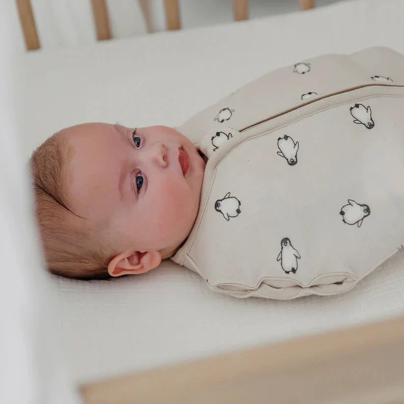 Meyco Baby naujagimio miegmaišis-kokonas Penguin Soft sand TOG 0.3