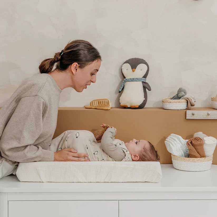 Meyco Baby naujagimio miegmaišis-kokonas Penguin Soft sand TOG 0.3