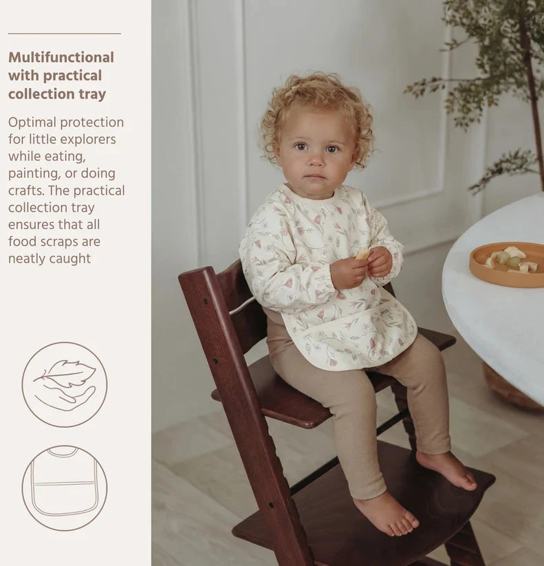 Meyco Baby neperšlampamas seilinukas su rankovėmis 6–24 mėn., Flower Multicolour